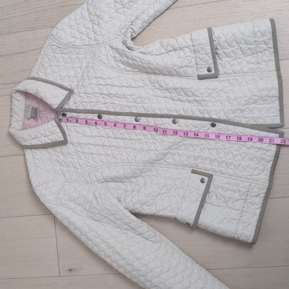 SIGRID OLSEN SPORT | Quilted Jacket | Cream Tan Trim | Size Medium - Picture 11 of 16